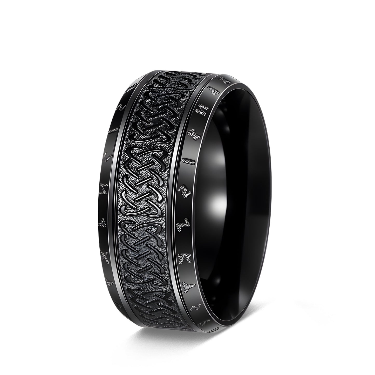 Luhn Rune Titanium Ring by Planderful for Men Viking Protection Jewelry Unisex Fashion Statement