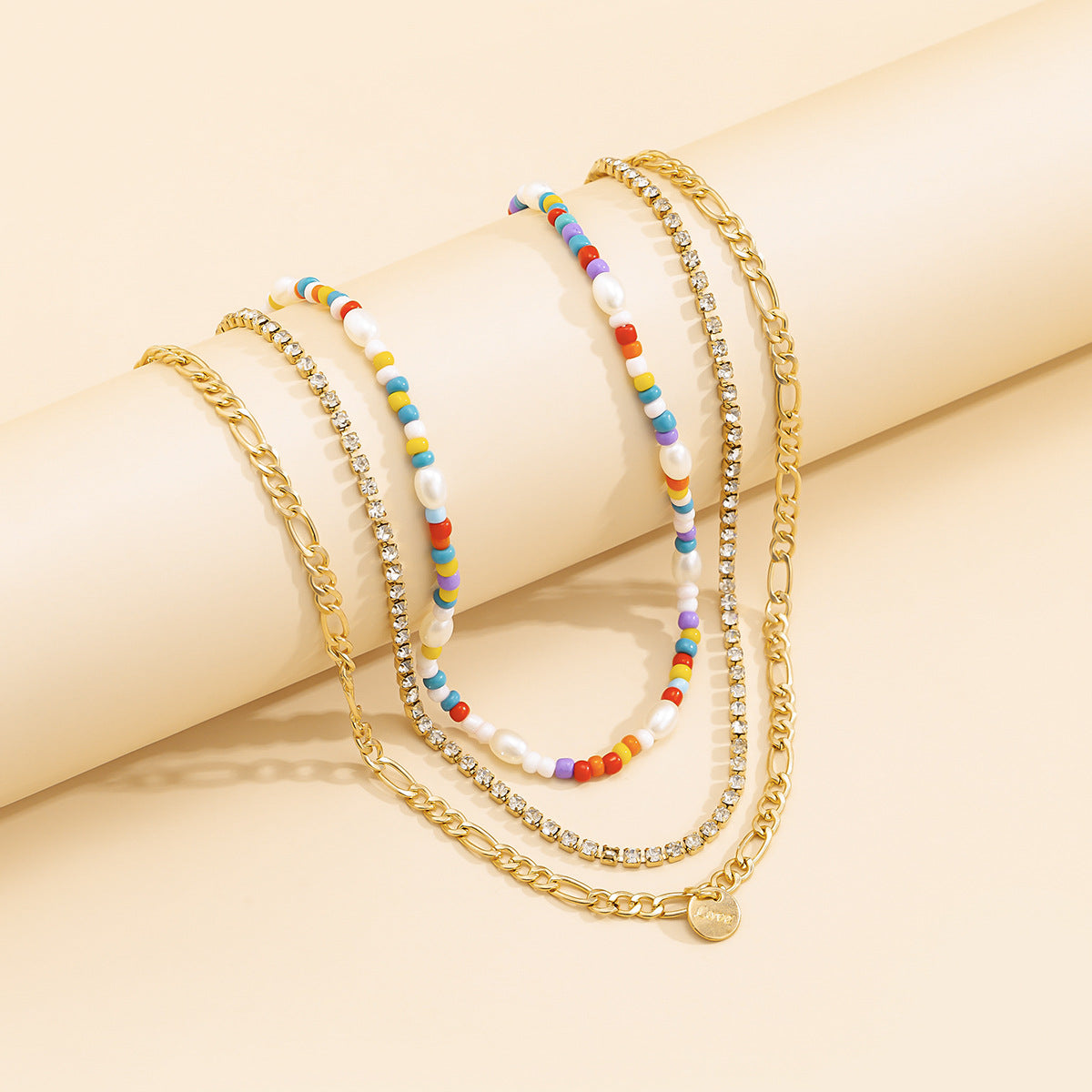 Statement Necklace Planderful Vienna Verve Multi Layer Claw Chain Beaded Ethnic Color Beads Imitation Pearl For Women