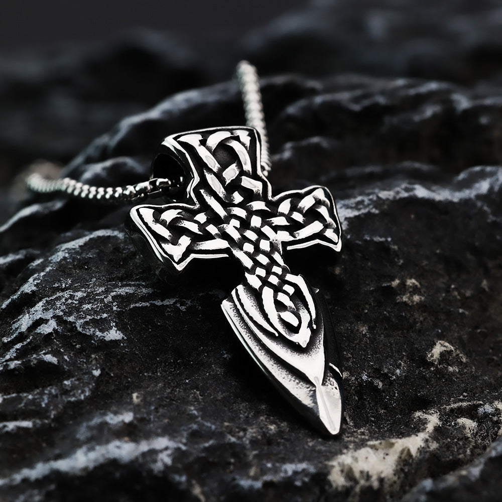 European And American Retro Stainless Steel Viking Shield Necklace