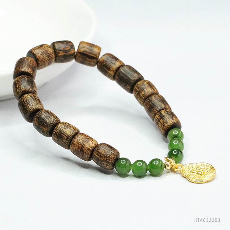 Hetian Jasper & Agarwood Bead Bracelet