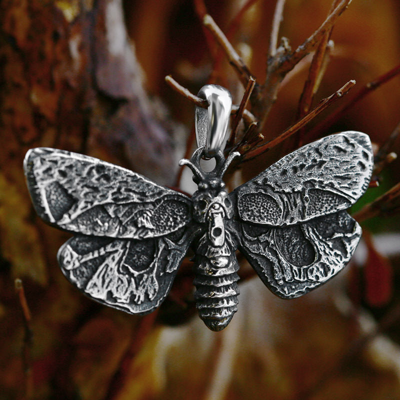 Stainless Steel Moth Pendant – Titanium Steel Men's Pendant Necklace