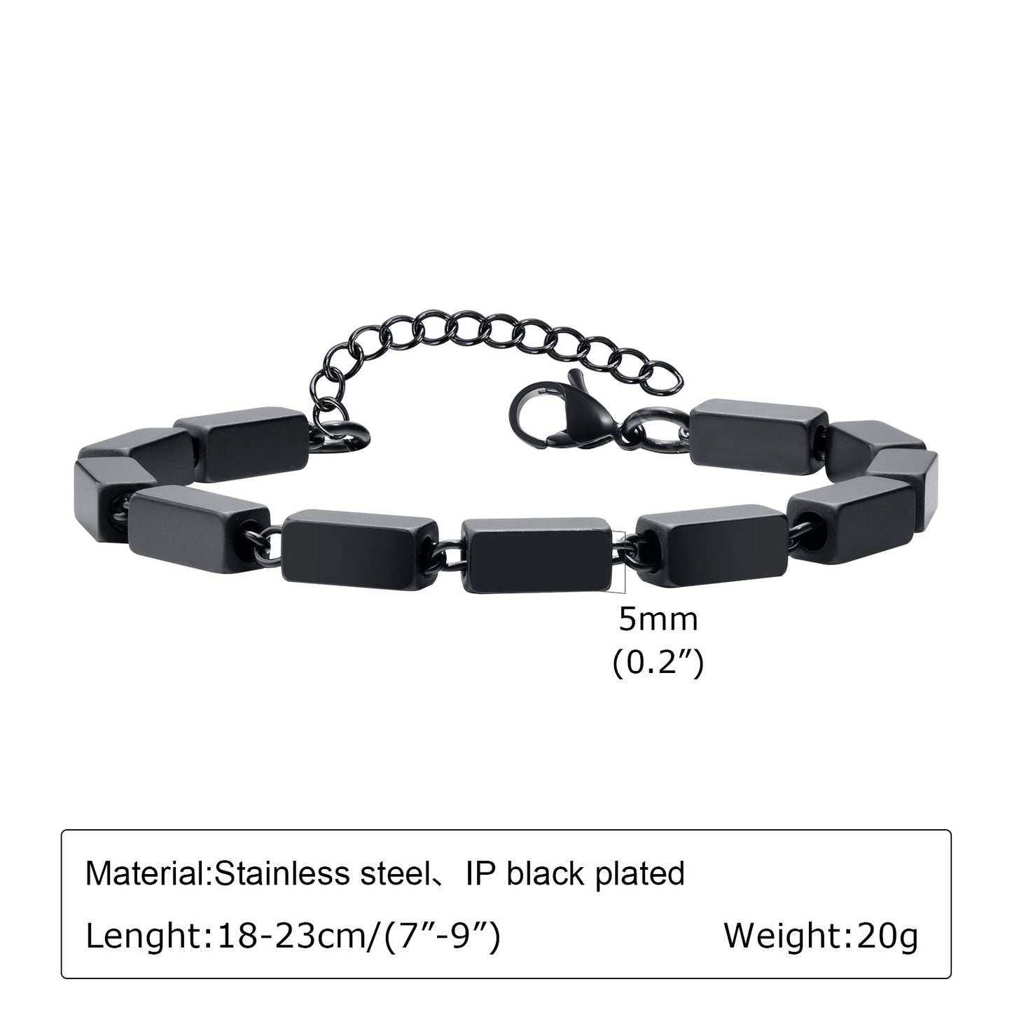 Men's Hip Hop Stainless Steel Handmade Chain Vintage Twist Geometric Squares for Men