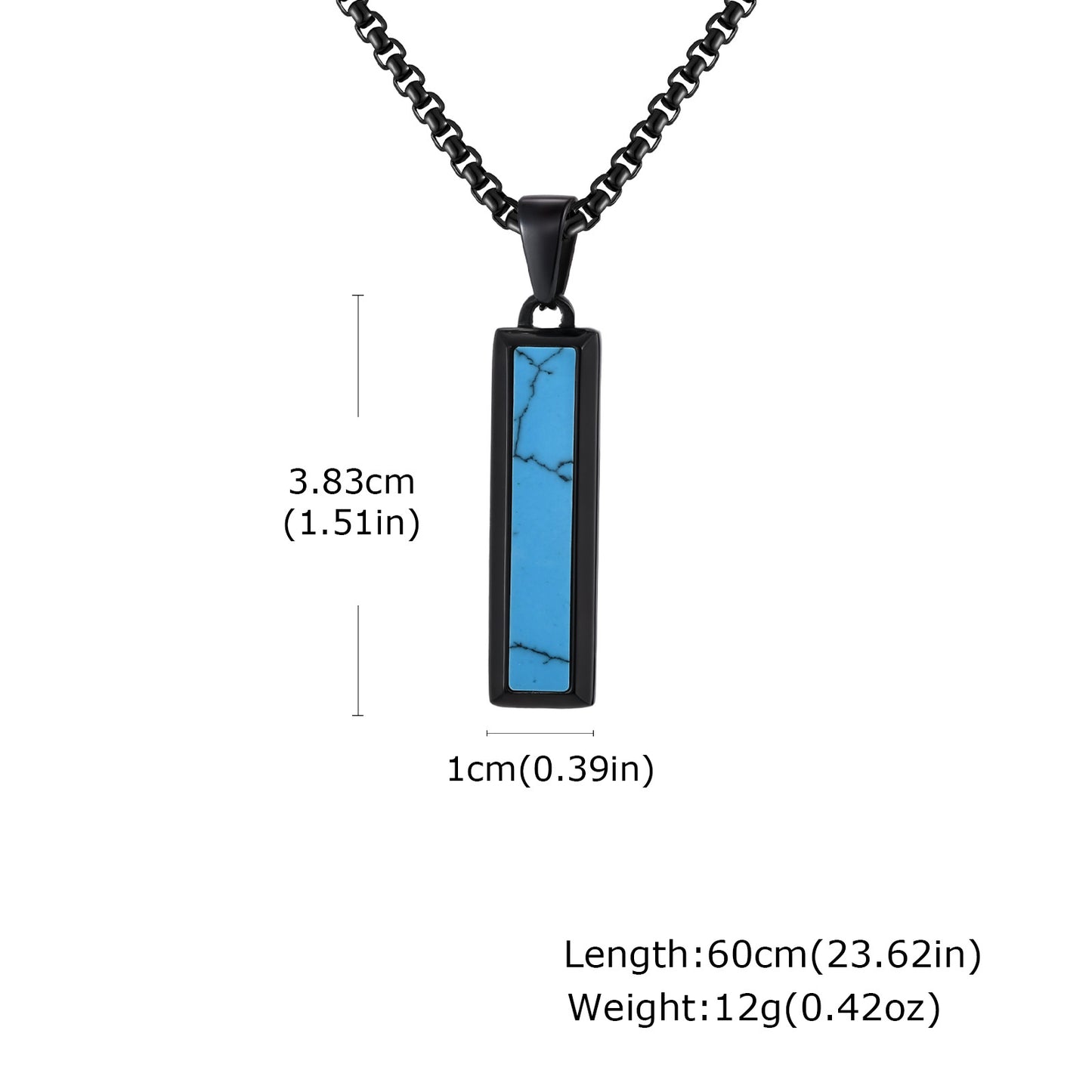 Planderful Mens Geometric Stainless Steel Agate Pendant