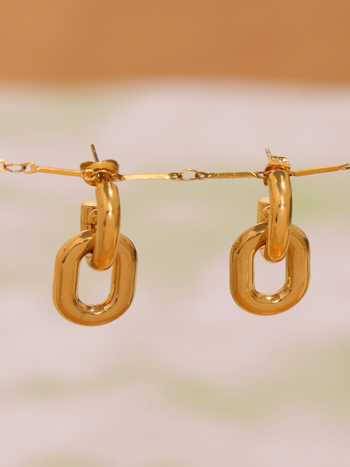 Planderful Hollow Chain Earrings 18K Gold Plated For Women
