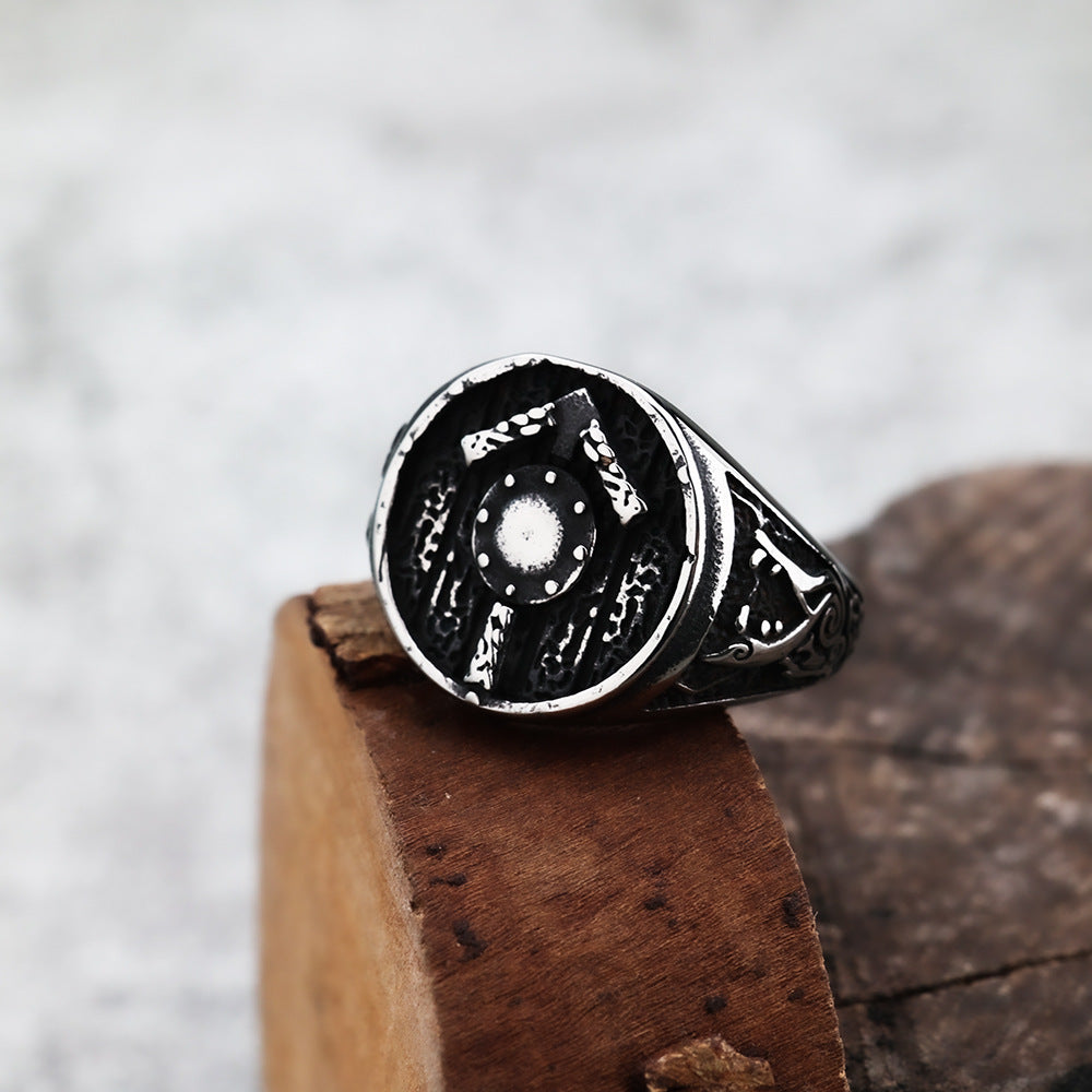 Amazon New Viking Ring Jewelry War Shield Trend for Men