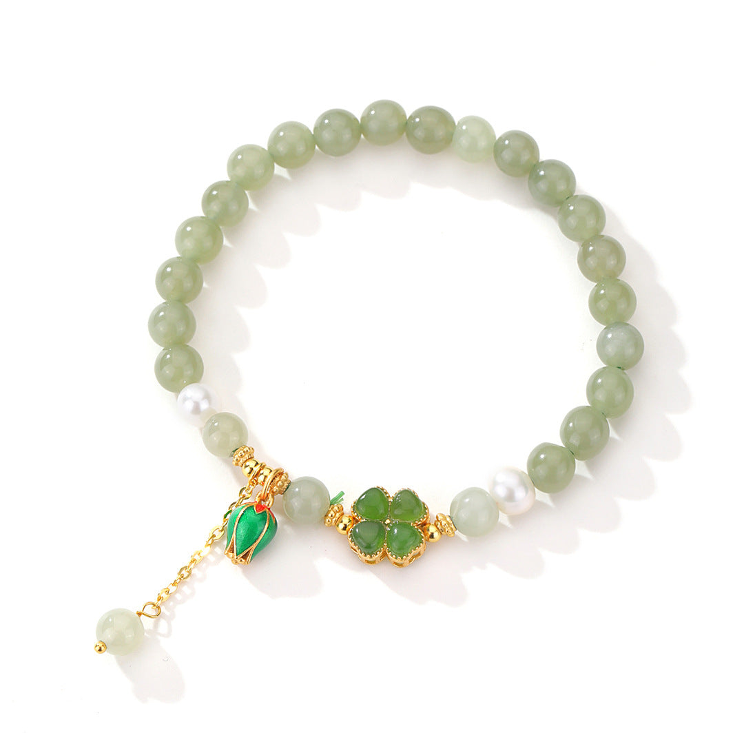 Clover Peach 925 Sterling Silver Bracelet