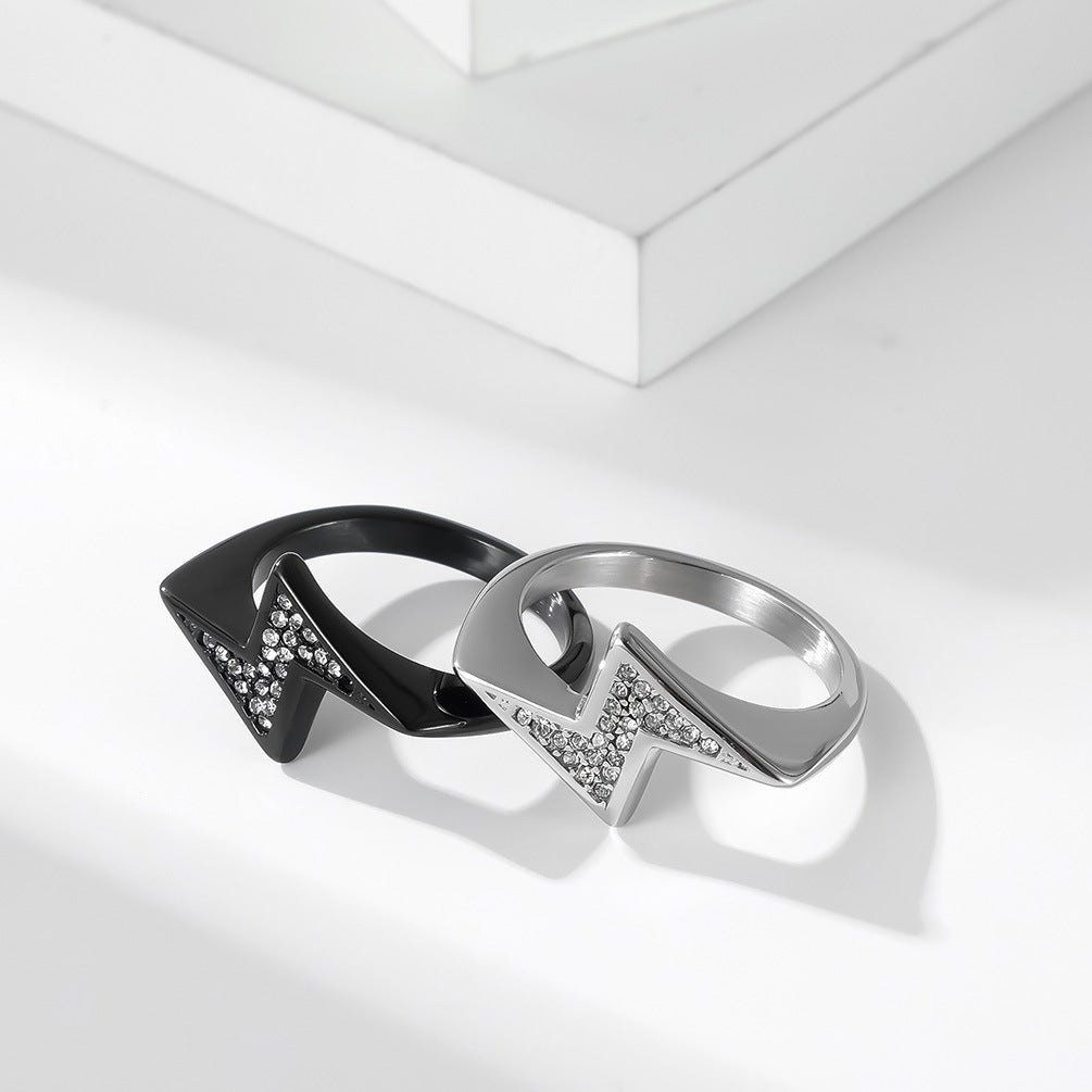 Planderful Z Shaped Titanium Steel Ring for Unisex Daily Wear, Trendy Everyday Genie Collection, Sizes 8 to 13