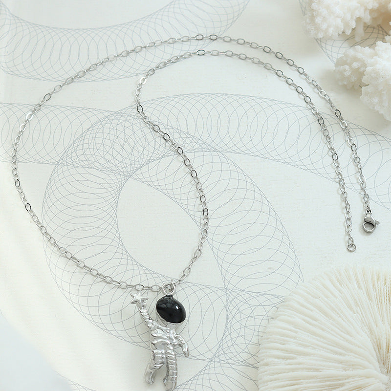 Space Explorer Titanium Steel Pendant Necklace - Unisex Hip-Hop Fashion Piece