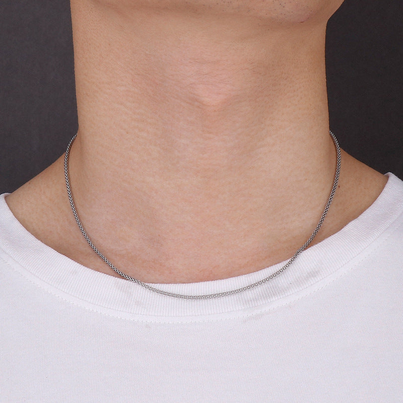 Korean Dongdaemun Clavicle Chain Necklace Design Titanium Steel Corn Chain Necklace