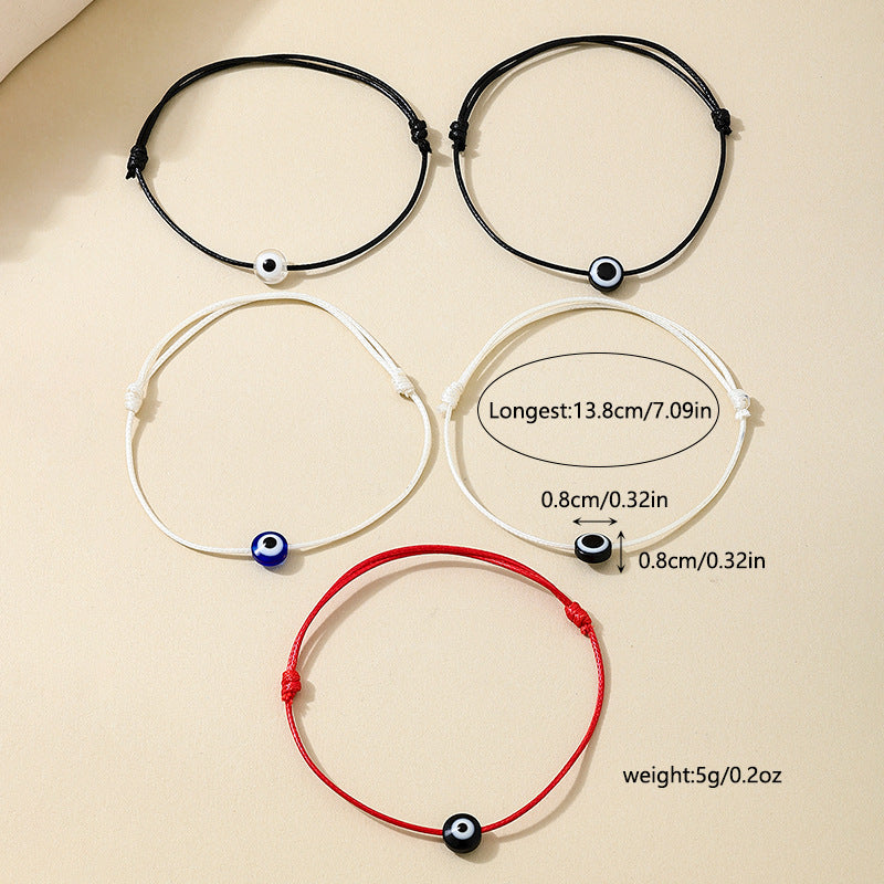 Planderful Vienna Verve Handmade Braided Rope Devil's Eye Bracelet Set – Stylish Creative Design