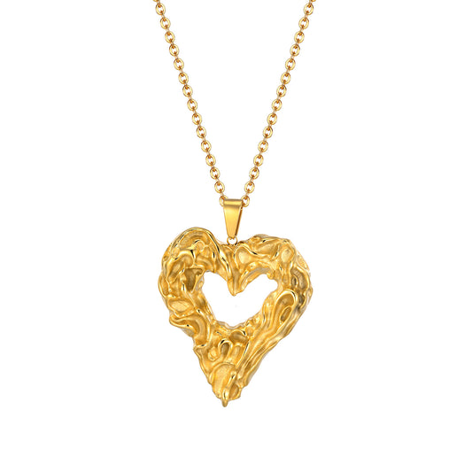 Irregular Love Heart Pendant Personalized Gold Necklace Gift