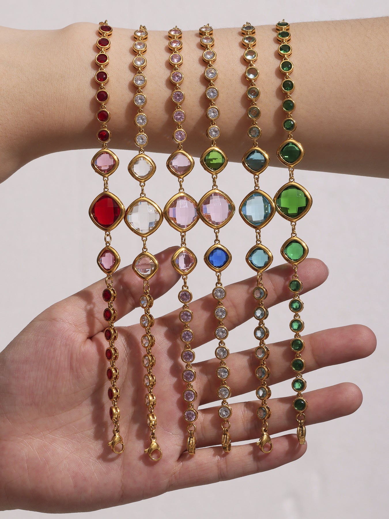 Planderful Stainless Czech Glass Stone Bracelet For Women