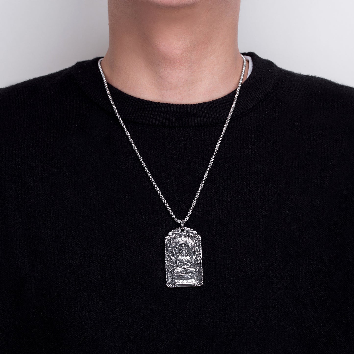 Steel Necklace - Elegant Buddha Bodhisattva Eight Gods