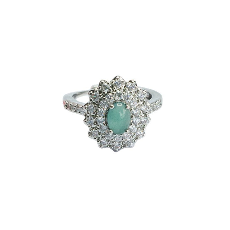 Blue-Water Jadeite Woven Light Ring
