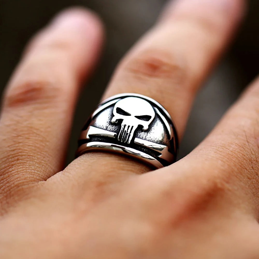 Punk Skull Stainless Steel Men's Ring