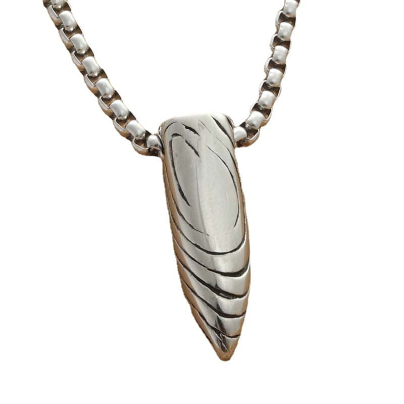 Personalized Titanium Steel Bullet Pendant Necklace for Men - Retro Punk Style from Manufacturer