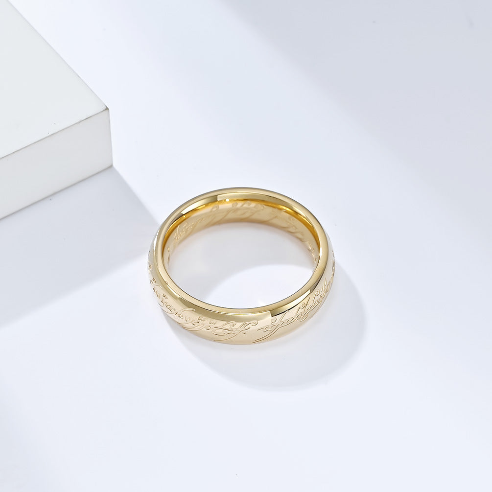 Cross-Border Film And Television Titanium Steel Ring For Men