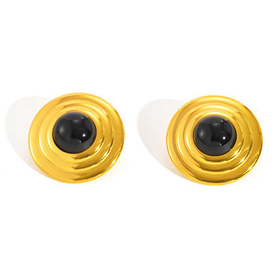 Stainless Steel Vintage Black Earrings