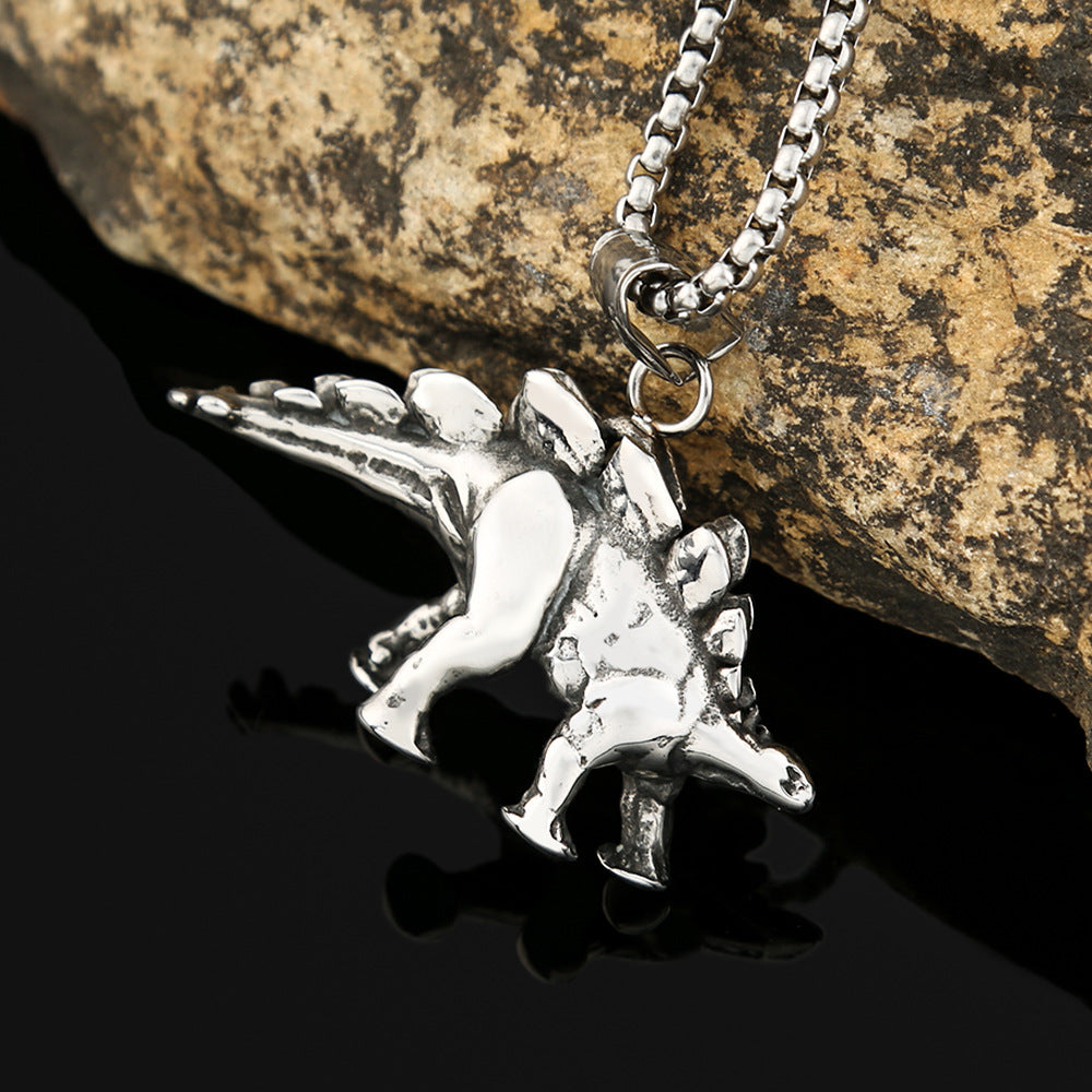 New Fashion Titanium Steel Dinosaur Pendant Necklace for Men