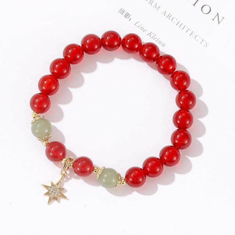 Crystal Bracelet with Double Layered Star and Moon Design