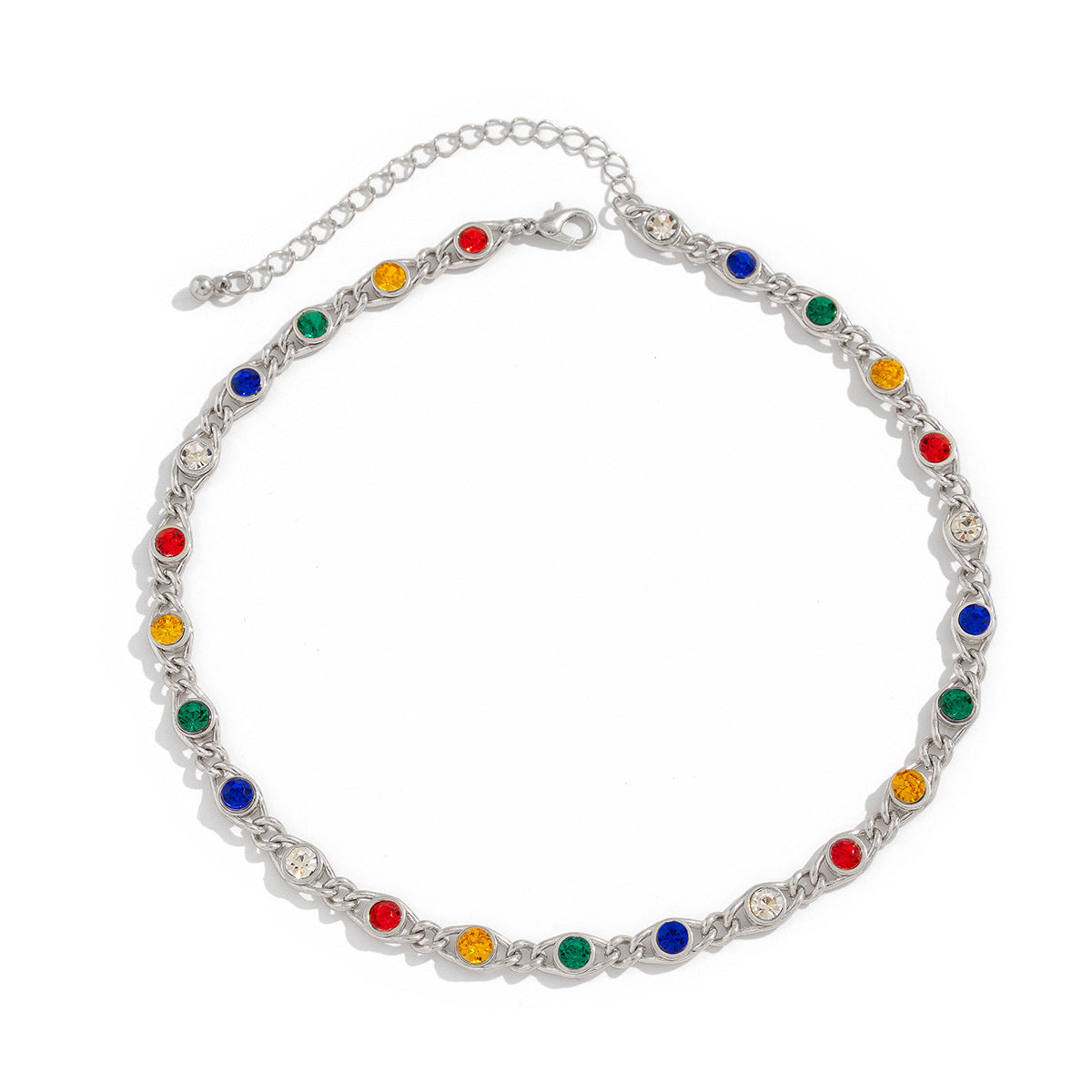 Colorful Crystal-Style Choker Necklace