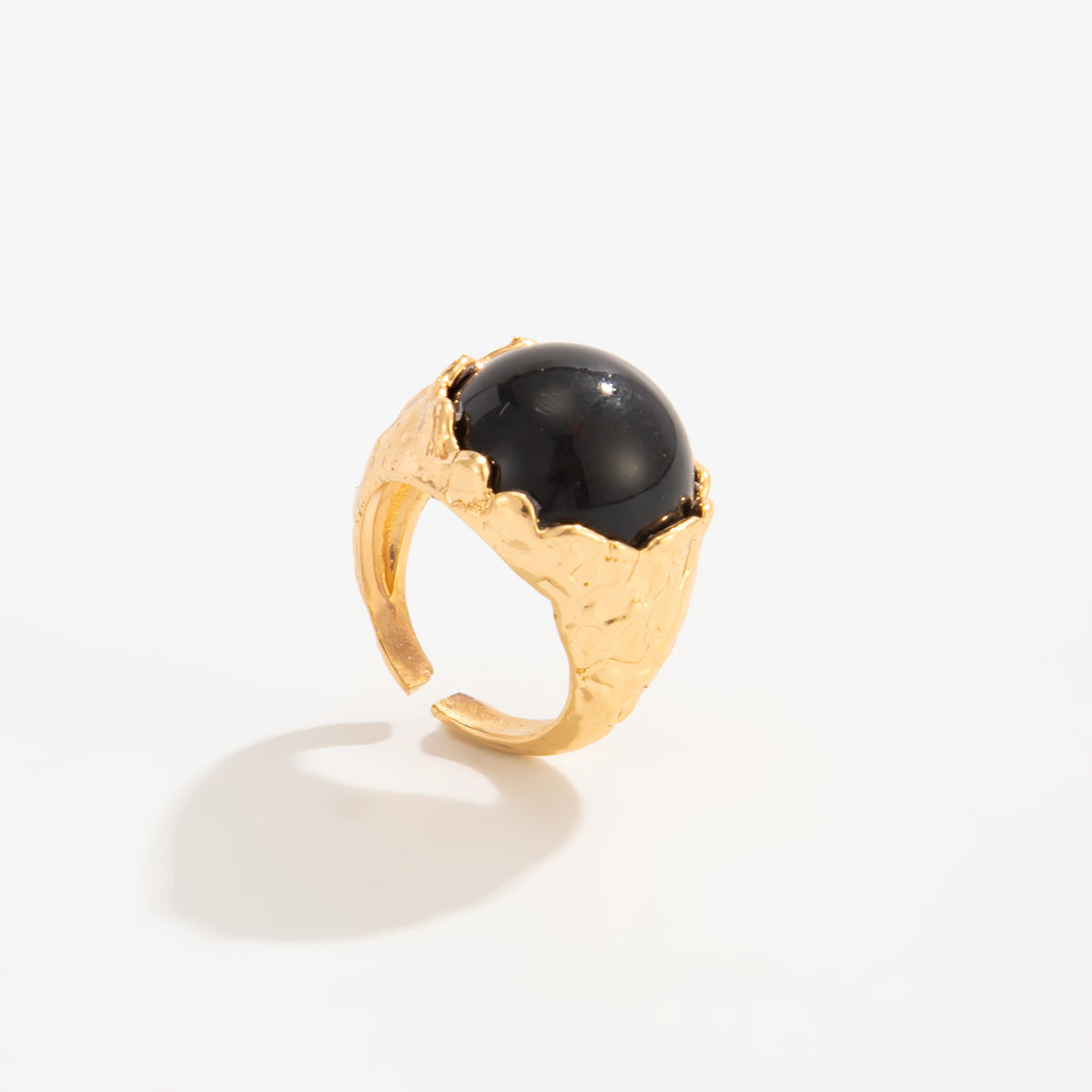 Planderful Vienna Verve Round Stone Ring For Women, Retro Vintage Statement Jewelry