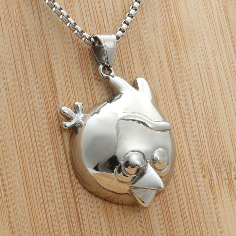 Personalized Titanium Steel Bird Pendant Necklace for Men - Retro Punk Animal Design by Planderful