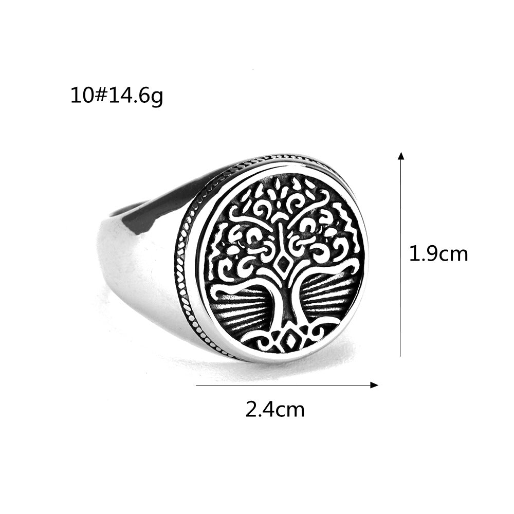 Vintage Tree of Life Viking Stainless Steel Men's Ring