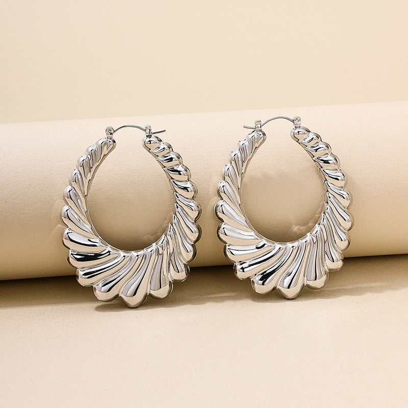 Exaggerated Geometric Metal Earrings Set by Planderful - Vienna Verve Collection