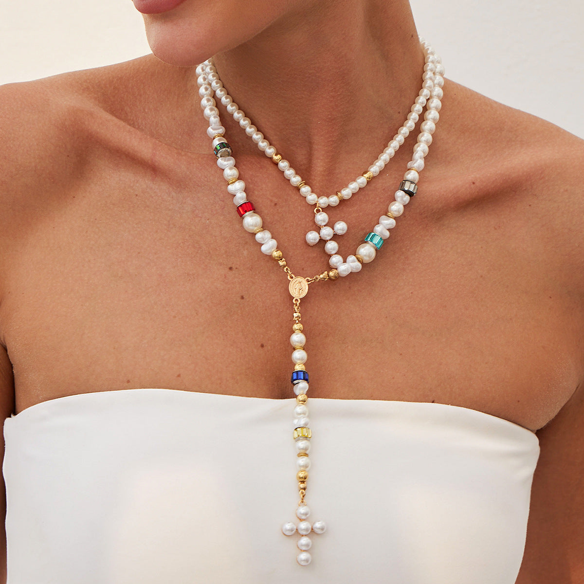 Planderful Vienna Verve Necklace – Retro French Pearl and Zircon Design