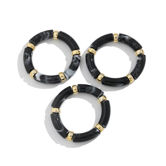 Planderful Vienna Verve Retro Beaded Elbow Bracelet Set For Women Geometric Statement Jewelry
