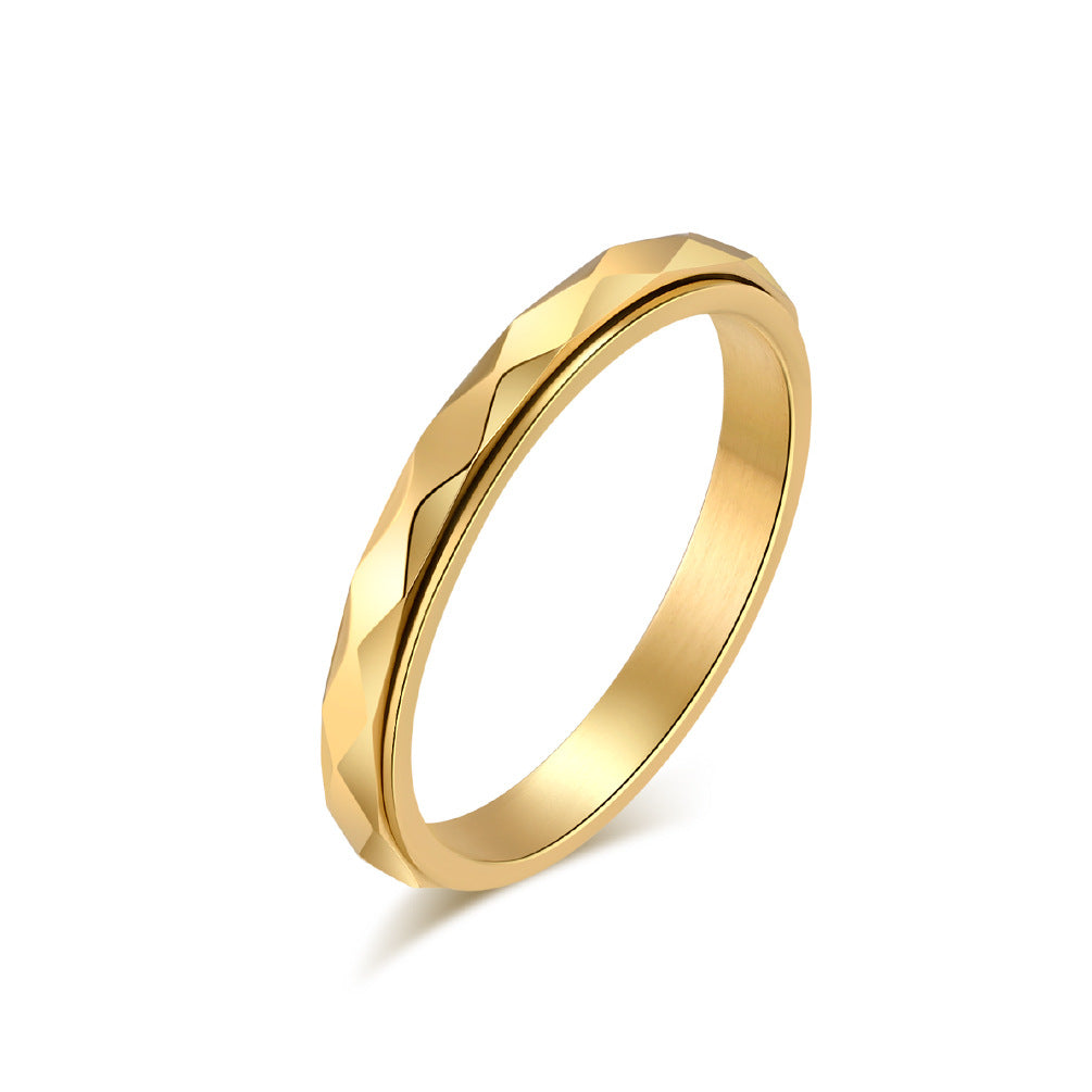 Steel Ring – Minimalist Geometric Rotating Rhombus