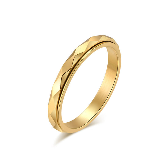 Steel Ring – Minimalist Geometric Rotating Rhombus