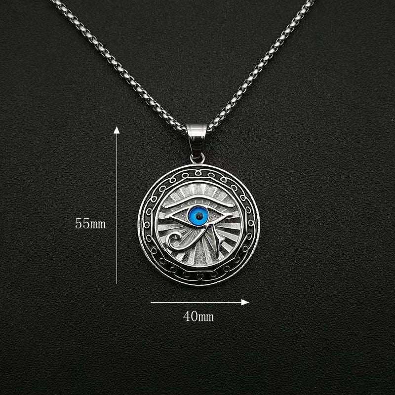 Steel Necklace – Elegant Eye of Horus Pendant