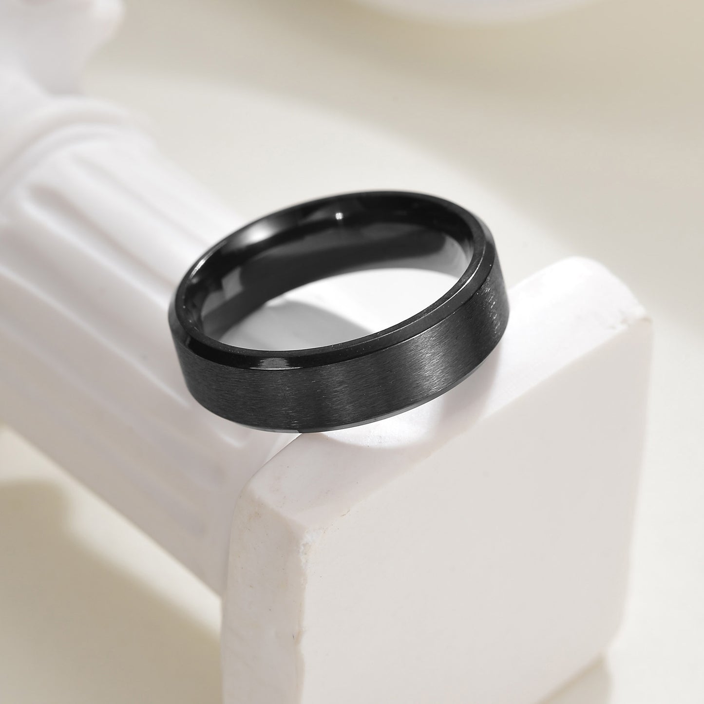 Planderful 6mm Unisex Matte Ring European American Jewelry For Protection And Everyday Wear
