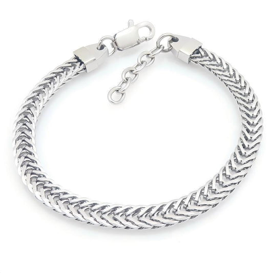 Encryption Keel Chain Adjustable Fox Tail Wheat Ear Woven Stainless Steel Unisex Bracelet