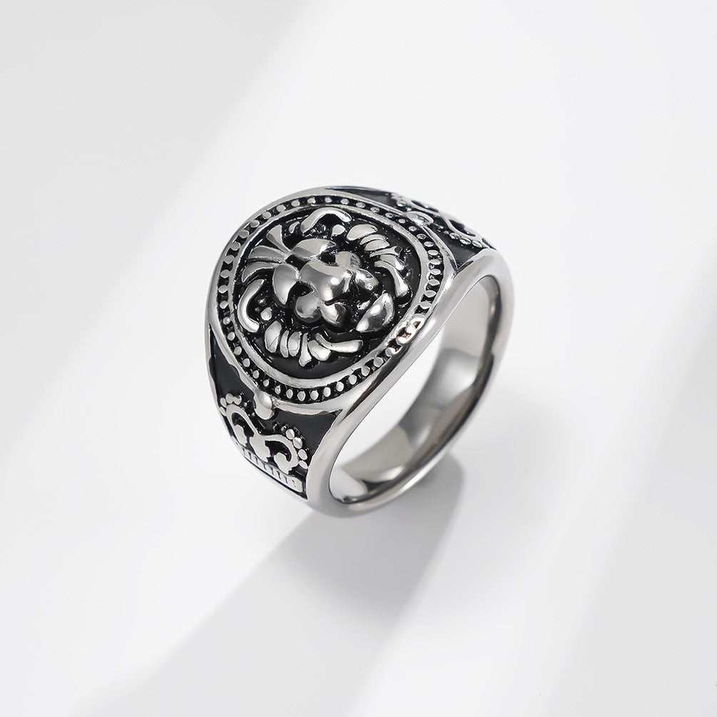 Steel Ring – Statement Lion Head Punk Accessory For Bold Everyday Wear By Planderful