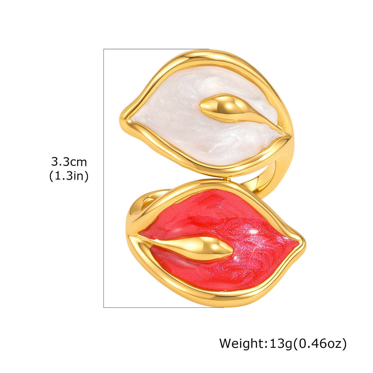 Women's Ring Stainless Steel Drip Glaze Calla Lily Daily Matching Exquisite Cold Wind