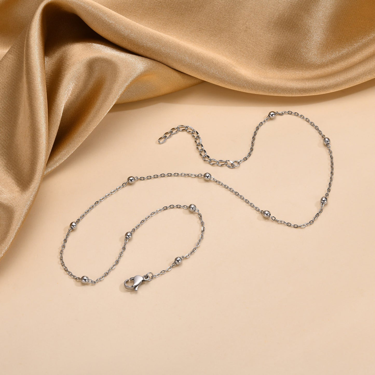 Stainless Steel Bead Chain Fashion Women Necklace Accessories