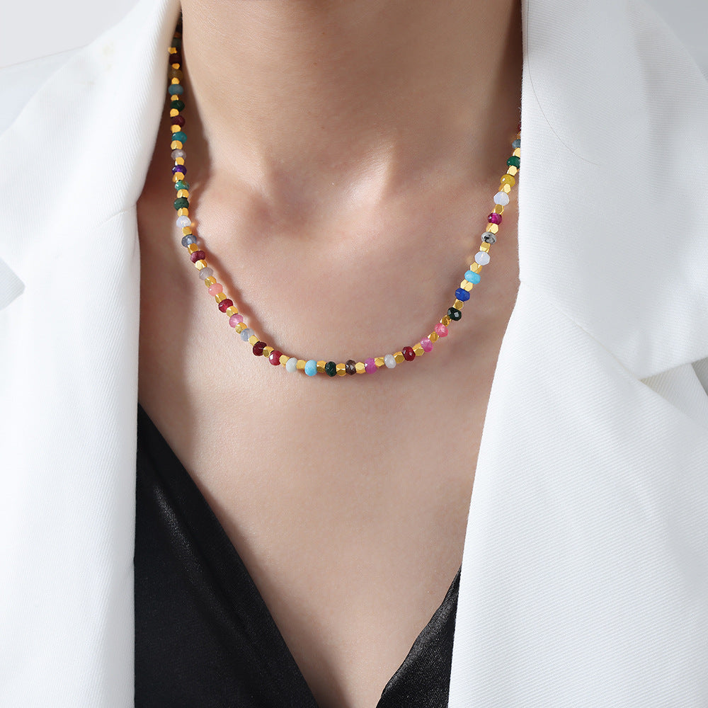 Opulent Tourmaline Beaded Necklace with a Touch of Luxury for Women