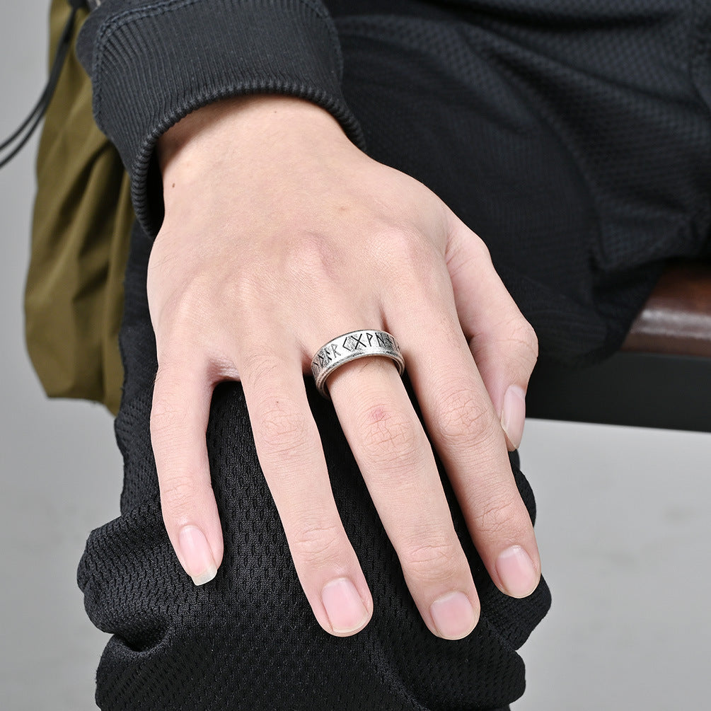 Steel Ring – Vintage Pirate Symbol