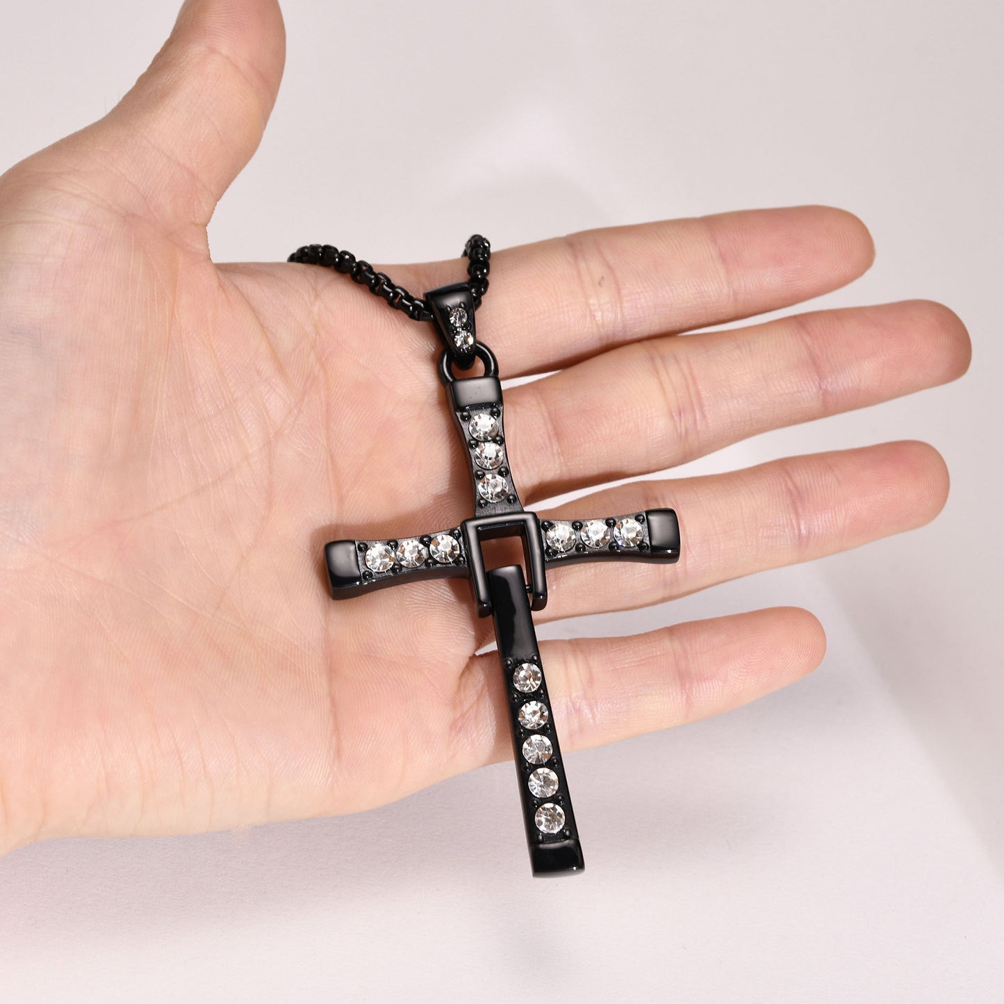 Cross-Border European And American Men's Jewelry Cross Pendant Necklace Zircon Hip-Hop Accessories For Men