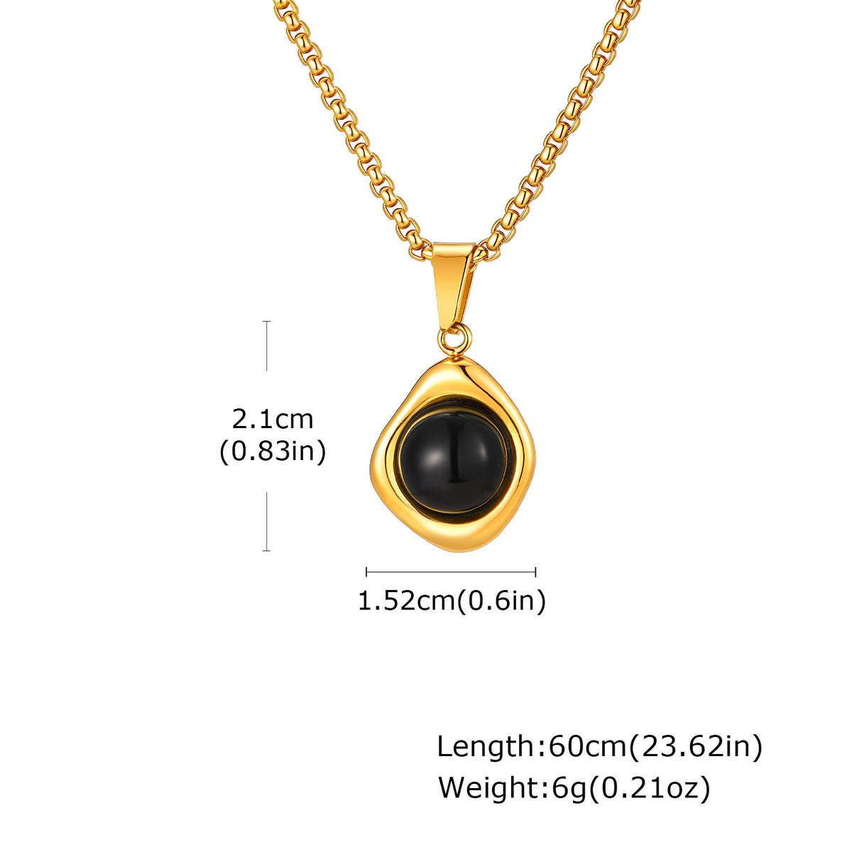Stainless Steel Stone-Inlay Pendants — Chain Optional