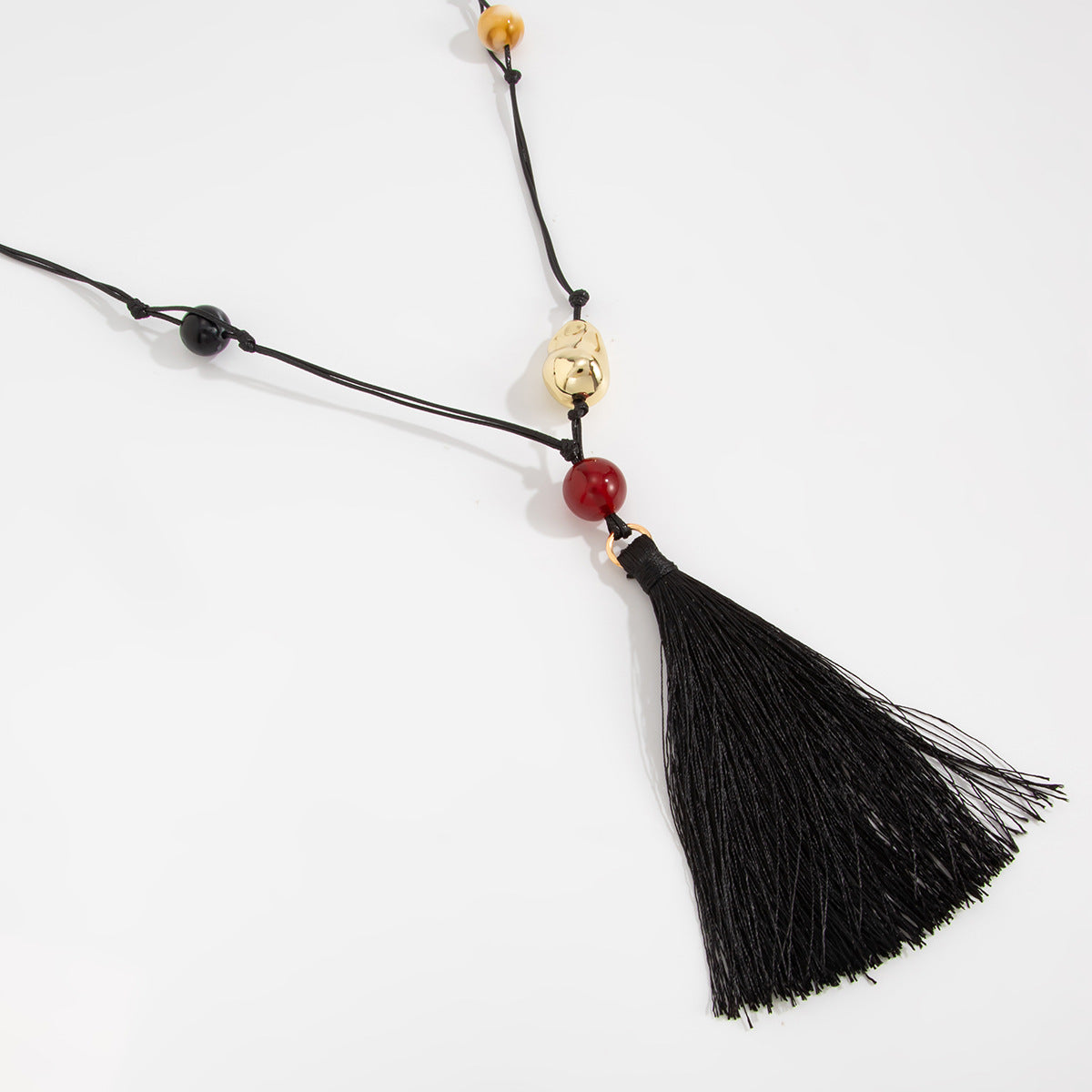 Hand-Knotted Adjustable Fringe Necklace