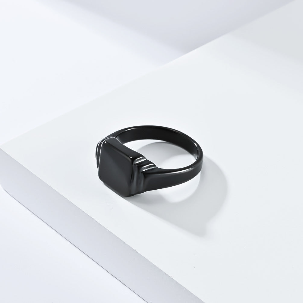 Planderful Titanium Steel Ring Unisex Geometric Square Design For Men And Women Everyday Jewelry