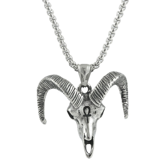 European And American Stainless Steel Sheep Head Pendant