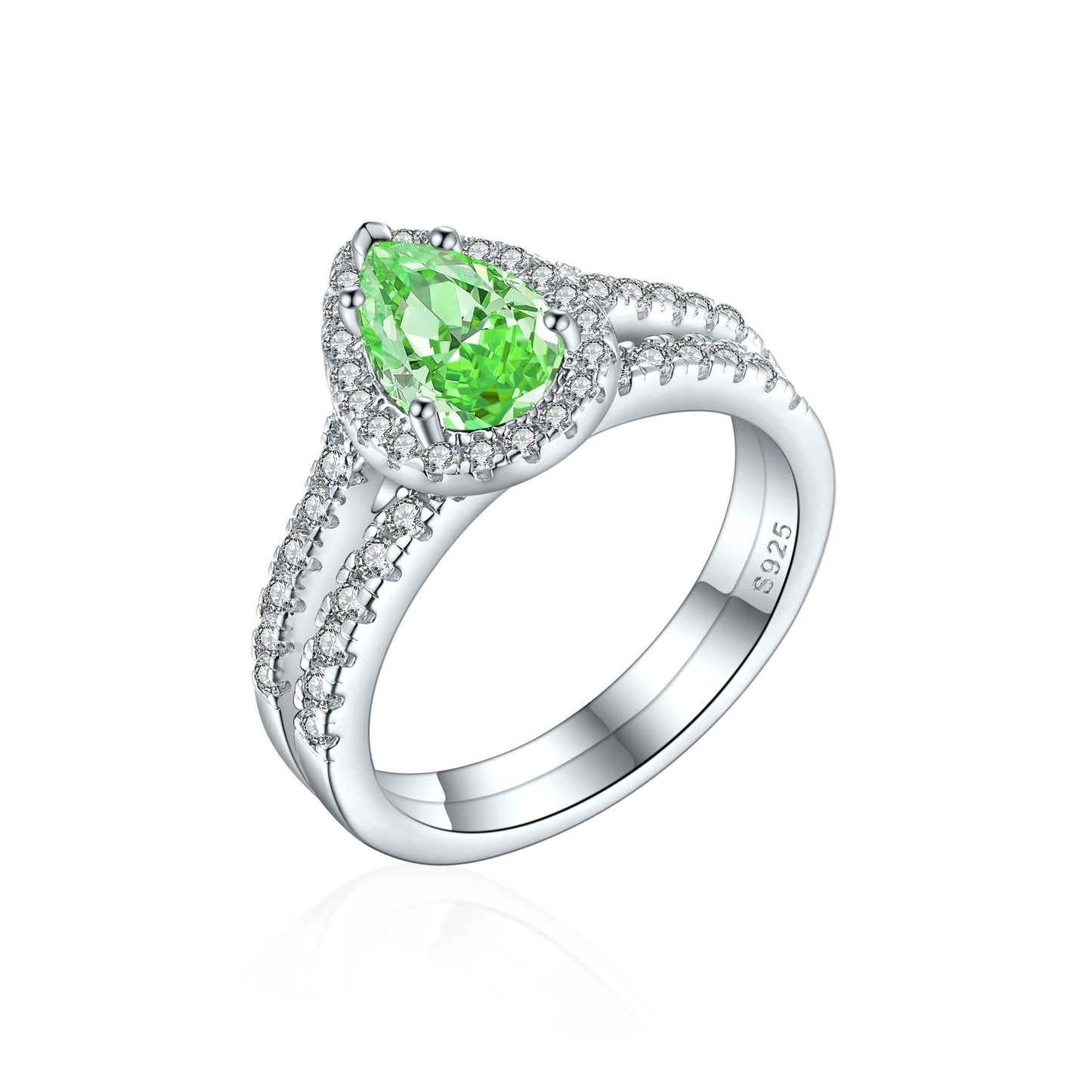 Sterling Silver 1.5ct Ice Flower Cut Colored Treasure Ring