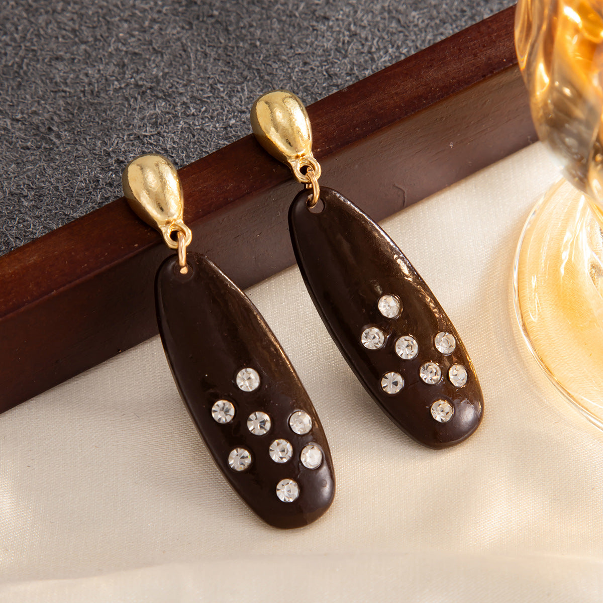 Planderful Vienna Verve Vintage Oval Zircon Earrings For Women Elegant Geometric Style