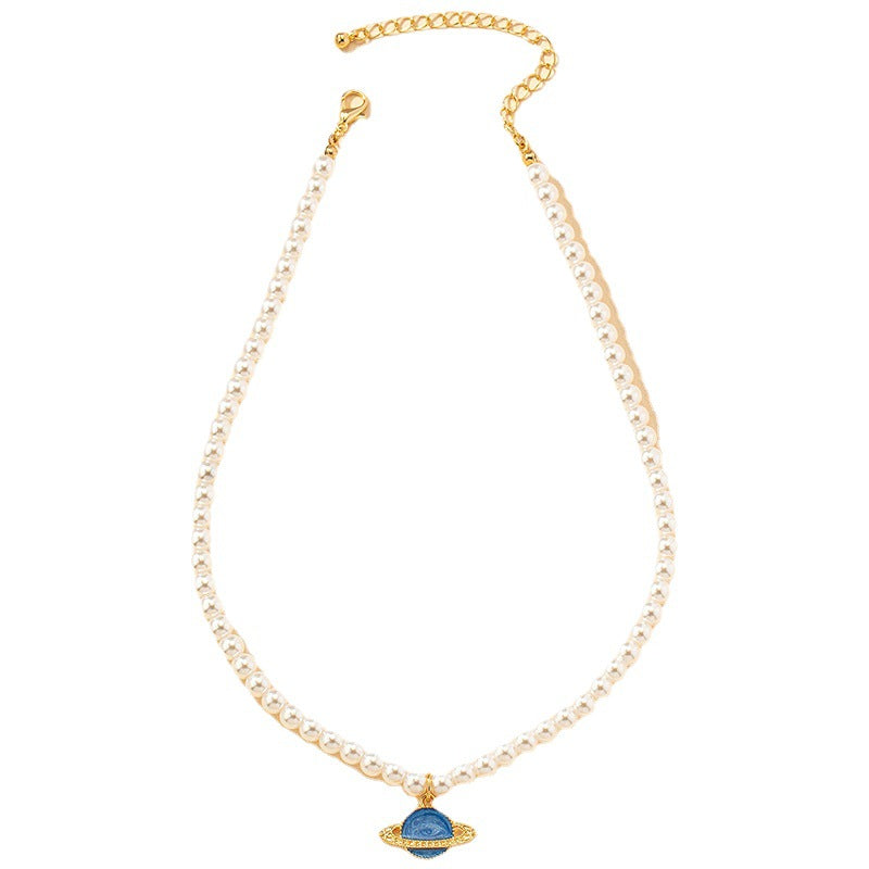 Blue Planet Pearl Pendant Necklace - Elegant and Chic Jewelry for Women