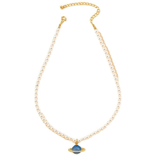 Blue Planet Pearl Pendant Necklace - Elegant and Chic Jewelry for Women